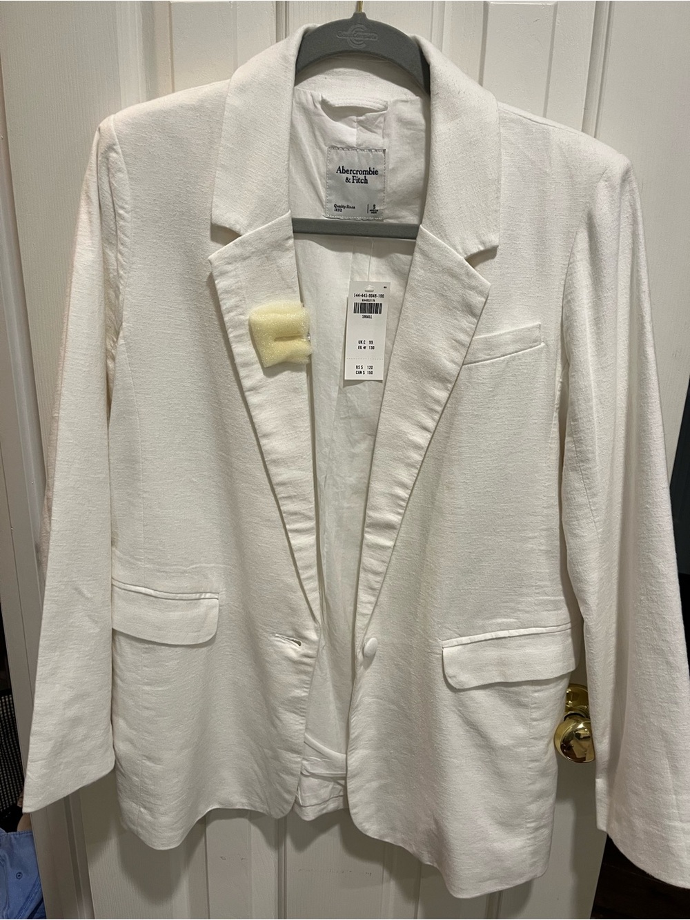 Abercrombie & Fitch White/Cream Linen Blazer